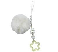 Portachiavi con palla di capelli gialli con ciondolo a forma di stella semplice portatile accessorio per telefono cellulare per uomo donna decorazione personalizzata per borsa, Giallo, Taglia unica