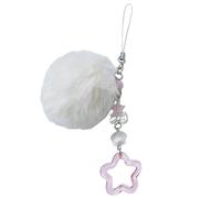 Portachiavi con palla di capelli gialli con ciondolo a forma di stella semplice portatile accessorio per telefono cellulare per uomo donna decorazione personalizzata per borsa, A, Taglia unica