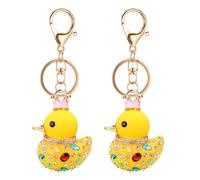 Portachiavi Con Papera Di Cartone Animato Da 2 Pezzi, Simpatici Portachiavi Con Animali, Portachiavi Con Strass, Portachiavi Da Donna