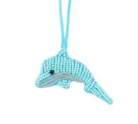 Portachiavi con perline a forma di animale marino pratico tessuto toppe portachiavi accessorio borsa ornamento borse contemporanee decorazione colorato pesce corallo portachiavi ciondolo, D