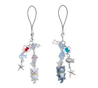 Portachiavi con perline a forma di gatto vivace e decorazione mobile, accessori in acrilico per adolescenti e appassionati di moda, フリーサイズ