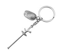 Portachiavi con recinzione | Portachiavi in metallo con recinzione | Portachiavi da collezione per gli amanti dello sport, portachiavi da collezione per lavoro, scuola, viaggi | Scherma Sabre Spada