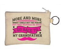 Portachiavi con scritta "Grandfather Inspired me" per la festa del papà, colore: beige, Beige, Taglia unica