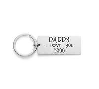 Portachiavi con scritta "I Love You 3000 Daddy Grandpa" in acciaio inox con incisione regalo per papà e Acciaio inossidabile, colore: Daddy I Love You 3000, cod. PT-51783
