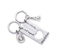 Portachiavi con scritta in inglese "Best Friend", con scritta in inglese "To Infinity and Beyond", Set portachiavi "To Infinity and Beyond", 1/2 inch by 2 inches