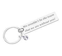 Portachiavi con scritta in inglese "We wouldn't be the team that we are without you", regalo di ringraziamento per allenatore, capo, collega, Argento