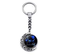 Portachiavi Con Segno Zodiacale Luminoso A 12 Costellazioni - Leone Vergine Bilancia Scorpione Sagittario Doppia Faccia Rotazione Luna Ciondolo In Cristallo Simbolo Zodiacale Portachiavi, Portachiavi