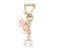 Portachiavi con simpatica zampa di gatto e testa di gatto, regali personalizzati per donne, buona amica, mamma, nonna, sorella, piccola idea regalo per compleanno, regali personali, argento, S