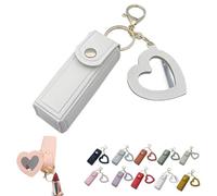 Portachiavi con specchio per rossetti, con portachiavi, per balsamo per labbra, mini custodia per rossetto con portachiavi e ciondolo a forma di cuore, per donne e ragazze, I, modernità