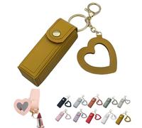 Portachiavi con specchio per rossetti, con portachiavi, per balsamo per labbra, mini custodia per rossetto con portachiavi e ciondolo a forma di cuore, per donne e ragazze, B, modernità