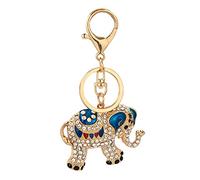 Portachiavi con strass a forma di elefante, ciondolo scintillante a forma di animale, Blu, 2