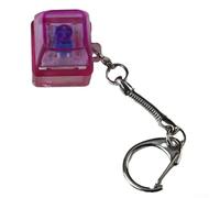 Portachiavi con tastiera meccanica con materiale trasparente per un uso elegante e funzionale (rosa)