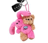 Portachiavi coniglietto di peluche | gemelli e dettagli per zaini per feste di compleanno, scuola, viaggi, famiglia e adulti