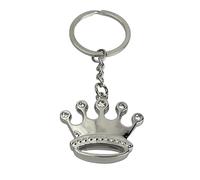 Portachiavi Corona Reyes - Portachiavi a Corona Argento per Regina e Re con Cristalli Brillanti - Accessorio per gli amanti delle Corone, Re, Regine... - Portachiavi unisex per uomo e donna, grigio,