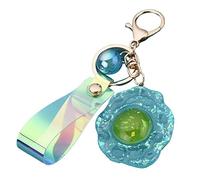Portachiavi creativi a forma di uovo fritto, portachiavi unisex, ciondolo for portafoglio da donna e uomo, giocattolo, regalo di compleanno o di Natale.(Light Blue)