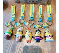 Portachiavi creativo a forma di dessert dei Minions, ciondolo da zaino in peluche 3D raffinato, accessori per auto, regalo autunnale A,B,C,D,EFumettoTPR