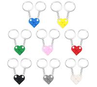 Portachiavi Cuore, 8 pezzi Portachiavi a forma di cuore, Heart Keychain in Mattoni per Coppie Portachiavi per coppie Decorazioni Cuore Abbinate