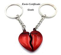Portachiavi Cuore Partita Sposi Coppia Couple Romantico 2 IN 1 Colore: Rosso