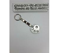 Portachiavi Cuore - Pelle/Metallo/Argento - Marrone/Argento - PC1526 - Guardoli