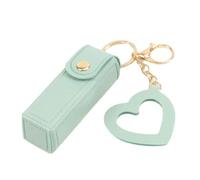 Portachiavi, custodia per rossetto, mini astuccio per cosmetici, ideale per i viaggi, in pelle PU, balsamo L6F1, organizer per trucco per labbra, Blu