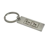 Portachiavi "CuTe" Tavola Periodica - Portachiavi parola "CuTe" creato con gli elementi (Cu) Rame + (Te) Telurio - Accessorio divertente scherzo scientifico da regalare - Portachiavi unisex uomo e