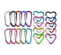 Portachiavi Da 20 Pezzi, Moschettoni a Forma Di Cuore In Metallo, Ganci Portachiavi, Fibbie Da Campeggio Portatili