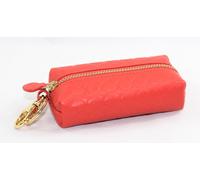 Portachiavi da donna astuccio a forma bauletto in pelle Rosso corallo Verde Blu