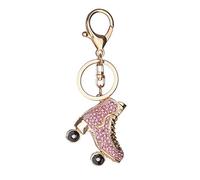Portachiavi da donna e ragazza, creativo, a forma di pattini a rotelle, ciondolo con strass, portachiavi, portatile, da appendere, accessorio per borsa, decorazione
