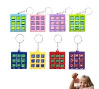 Portachiavi da Gioco - Confezione di 8 Portachiavi a Forma di Tic Tac Toe di Vari Colori, Ideale come Regalo per Compleanni e Feste