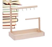 Portachiavi Da Ingresso - Portagioielli In Legno Da 30 Cm, Espositore Per Organizer A Sei Ganci | Soluzione Decorativa Per Riporre Il Controsoffitto Per La Collezione Di Collane A Cerchio Pendenti