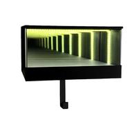Portachiavi da parete, organizer con morbida luce LED bianca, specchio infinito con mensola con gancio, per garage, ingresso, porta di casa, decorazione per la casa