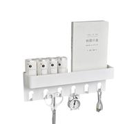 Portachiavi da parete - Rack resistente con 6 ganci e ripiano | Posta e organizer per chiavi in stile fattoria | Supporto autoadesivo senza trapano per cucina, corridoio, ingresso, soggiorno