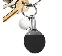 Portachiavi da ping pong, elegante design a ping pong, ciondolo unico per borsa auto, piccolo ciondolo per gli amanti dello sport e gli amici dello spirito di squadra, Nero , Refer to
