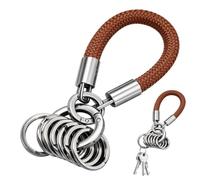 Portachiavi da Polso Chiavi Auto Supporto Multianelli in Corda Spessa | Portachiavi in Metallo Chiavi Auto Per Papà Uomini Donne Mamma Casa Viaggi Outdoor Pendolarismo Viaggio di