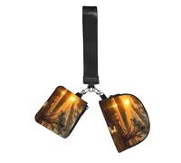 Portachiavi da polso con bulldog francese, con tracolla, doppia cerniera, piccola borsa per monete, borsa da polso portatile, per viaggi, palestra, uso quotidiano, Ultimi Raggi del Sole, One Size