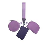 Portachiavi da polso con portafoglio | Portamonete con triplo cinturino da polso, portachiavi con cerniera Portafogli da polso Portamonete portatile per donne che viaggiano sport all'aperto