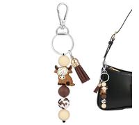 Portachiavi Da Polso - Nappe Decorative In Silicone Con Perline E Ciondolo A Forma Di,Ciondolo Animale Per Borsa | Per Cellulare Zaino Borsa Tote Auto E Specchietto Retrovisore