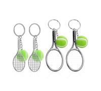 Portachiavi Da Tennis Simulati Da 4 Pezzi, Portachiavi Creativi, Portachiavi In Metallo, Portachiavi Con Elementi Sportivi, Portachiavi Regalo
