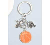 Portachiavi da uomo in lega con design a goccia d'olio e trofeo a canestro da basket. Ottimo piccolo regalo per club di basket, eventi in palestra, compleanni del fidanzato e amici Tagli UnicaFrutta &