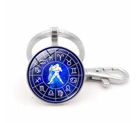 Portachiavi Del Segno Zodiacale Blu Dell'Acquario - Portachiavi Dell'Oroscopo Dell'Aragosta Creativa,Portachiavi Creativo Leo Virgo Bilancia Scorpione Per Regalo Di Compleanno Per Uomini Donne