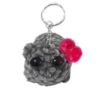 Portachiavi di criceto triste, meme portachiavi con suono, bambola fatta a mano fatta a maglia, simpatico portachiavi in peluche di criceto triste con suono, ornamento di criceto intrecciato a mano