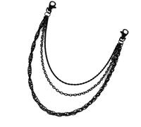 Portachiavi di ispirazione vintage, accessorio antico, catena nera per la vita, ornamento per uomini per tutti i giorni e il tempo libero, catena in lega nera, Misura unica, come descritto, come