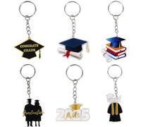 Portachiavi di laurea, vintage 2025, portachiavi - Set di 6 anelli portachiavi in acrilico con incisione, regalo per studenti, insegnanti, compagni di classe