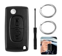 Portachiavi di ricambio per auto con 2 pulsanti per CE0536, custodia per chiave auto con supporto per batteria, con strumento di rimozione e portachiavi, per Peugeot Partner Expert 207 307 308 3008