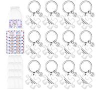 Portachiavi di Ringraziamento con Puzzle Ispiratore - 36 Pezzi con Biglietti, Sacchetti di Organza - Regalo di Apprezzamento per la Squadra