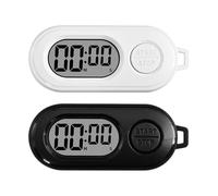 Portachiavi digitale Timer con conto alla rovescia, bianco e nero | Grandi cifre LCD, suono di completamento del conto alla rovescia, forma tascabile, controllo start/stop per ingresso diretto
