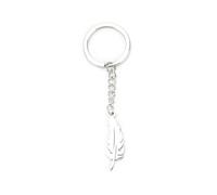 Portachiavi dispone di un grazioso design a piuma, perfetto come regalo personalizzato per la vostra fidanzata, mamma o per addio a una collega, compleanno e piccoli regali per le donne, argento, S