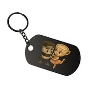 Portachiavi divertente in acciaio inox con ballerina Cappucina e Cappuccino Assassino