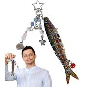 Portachiavi divertente pesce - portachiavi ciondolo a forma di pesce da uomo | idea regalo originale per collezione animali, borsa a tracolla, tote e zainetto, C, Se référer au descriptif