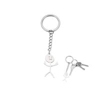 Portachiavi divertente, piccolo ciondolo divertente per il dito medio, piccolo scheletro uomo Smiley, simpatico ciondolo per dita interesse, argento, 1